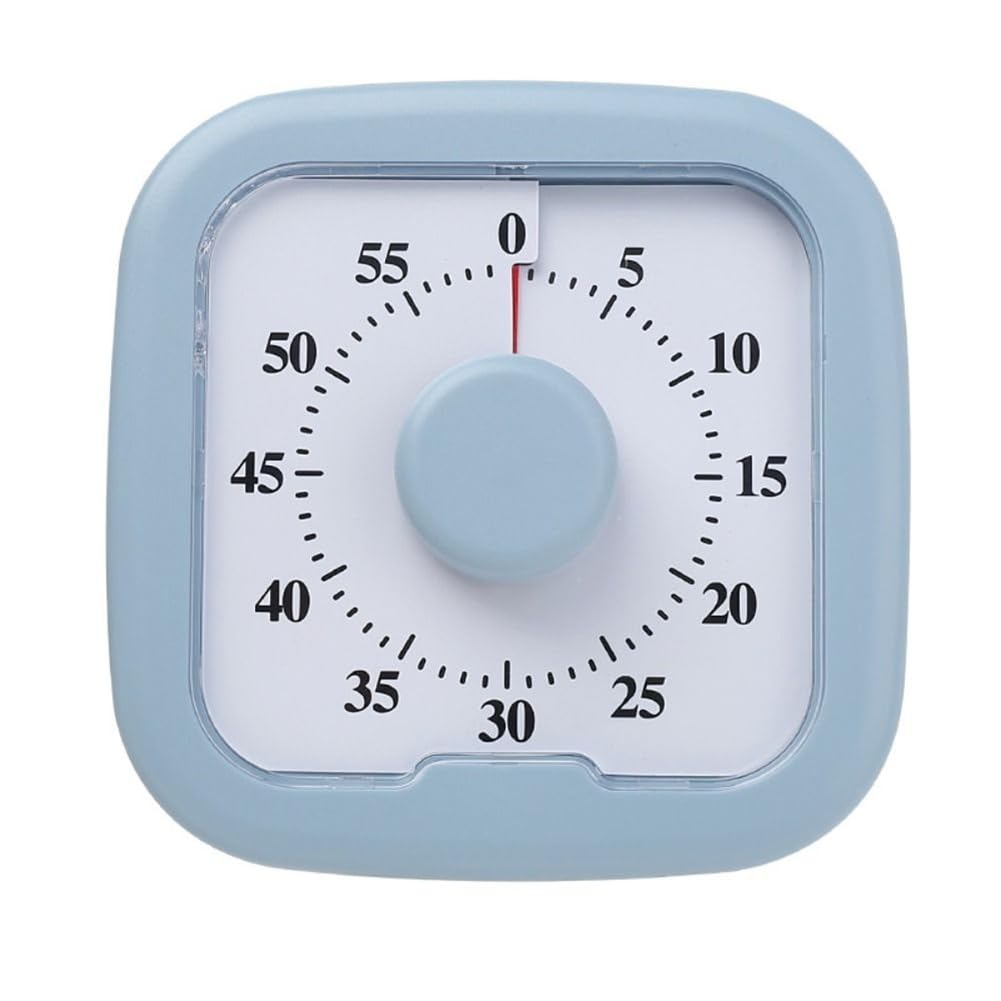 Bosiyrggrl Blue Silent Visual Timer 60-Minute Stopwatch Alarm Clock Countdown Timer With Stand Visualization Kitchen Cooking Timer