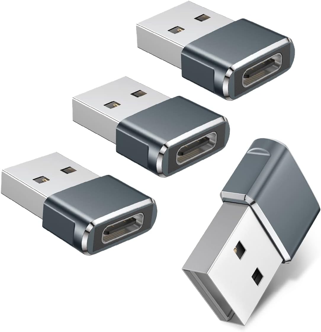 Basesailor USB to USB C Adapter 4 Pack,Type C Female to A
