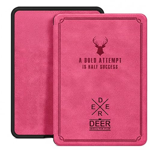 Image of MOCA Kindle Paperwhite 12th Gen 7 inch (2024) & Kindle Colorsoft 7 inch (2025) Case - Leather, Slim Fit, Auto Sleep /Wake, Magnetic Closure, Durable, Lightweight (Hot Pink)