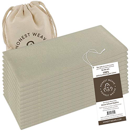 GOTS Certified Organic Cotton Cloth Napkins 12-Pack