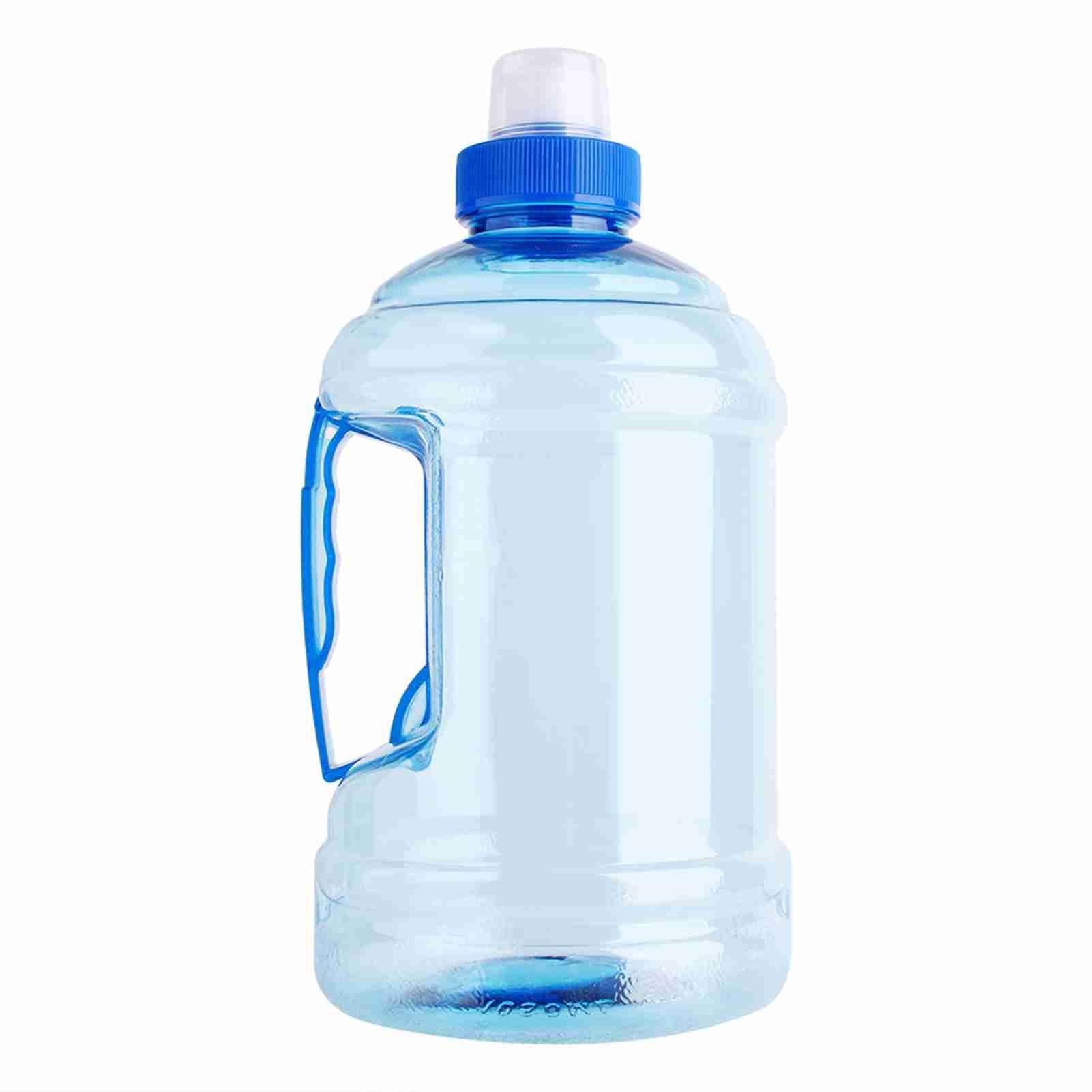 Kukyller 1L Water Bottle, Large Capacity Sport Bottle Drinking Container Reusable Plastic Jug with Handle and Lid for Training Fitness Gym Blue