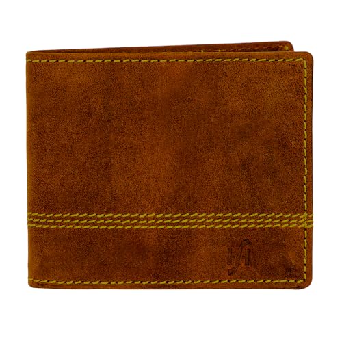 Mens Essentials Wallet RFID Safe Contactless Security Card Protection Distressed Hunter Leather Billfold Purse 1150