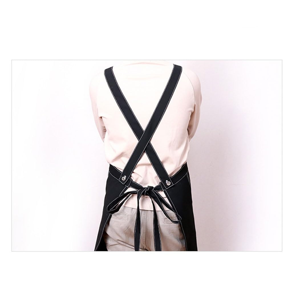Tablier de Serveur Tablier en toile for magasin de thé au lait, vêtements de travail for hommes et femmes, for café, pâtisserie, coiffeur, barbier, Restaurant Tabliers de Cuisine Tablier de Chef(A)