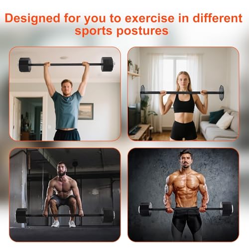 Image of Adjustable Barbell Set with 5LB Bolts, Supports up to 240LB Ideal for Home Gyms