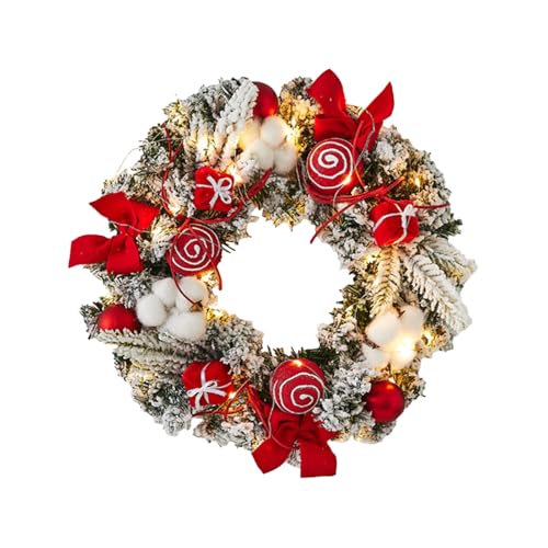 LED Weihnachtskranz mit Timer - 30 cm Batteriebetriebene Beleuchtung...