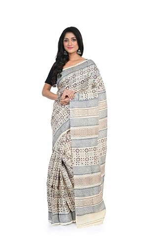 TANTUJA BANGLAR TANTER KAPAR block printed silk saree – image 2