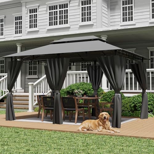 JUMMICO Tonnelle de Jardin 3x4 avec Toit Double Couche, Structure...