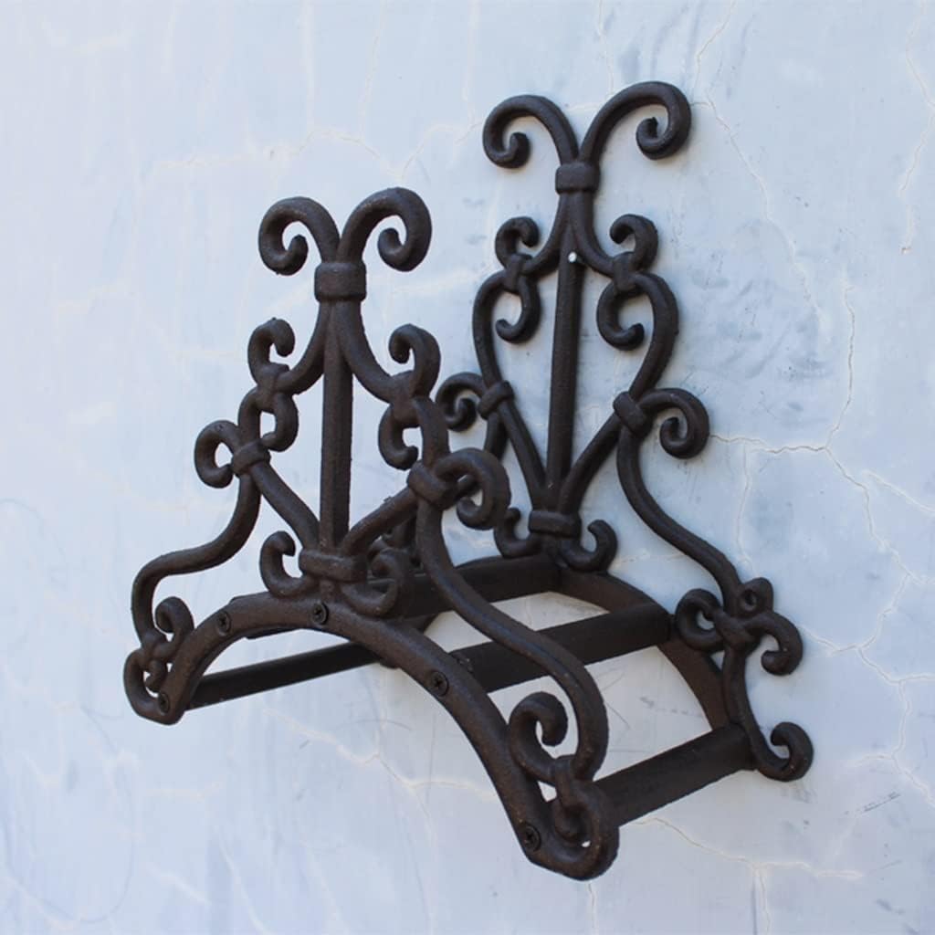 Hose Holder Wall Mount Vintage Cast Iron Garden Hose Holder, Wall Mounted Water Hose Hanger,Wall Decor Holder, 28*15.5*29.5cm, Black