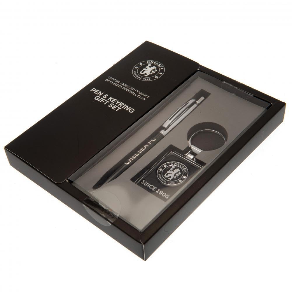 Chelsea FC - Kugelschreiber- und Schlüsselanhänger -Set (Einheitsgröße) (Schwarz)
