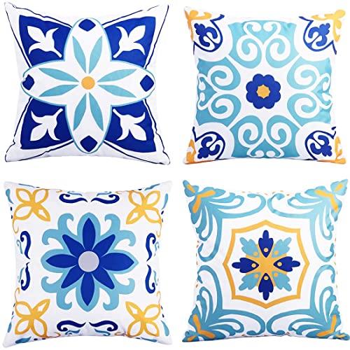 TOMMO 4er-Set Kissenbezug 40 cm x 40 cm Außen Kissen Abdeckungen...
