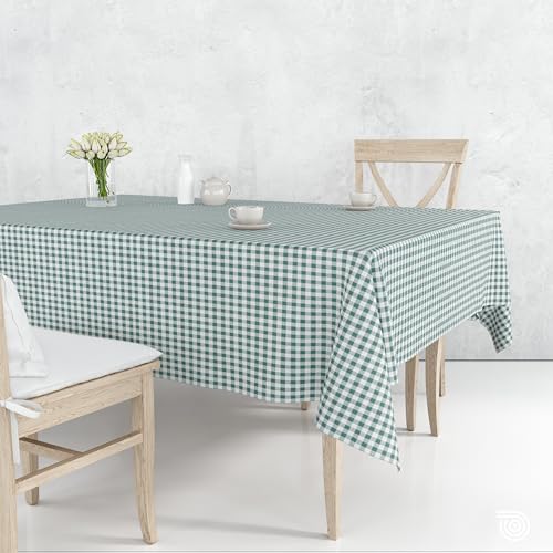 Toile cirée anti plis nappe imperméable verte grand rouleau