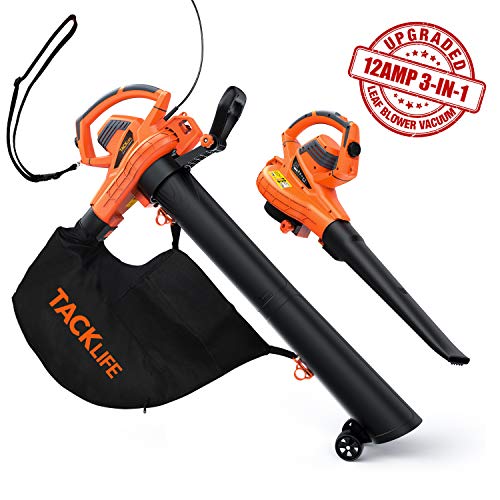 TACKLIFE Leaf Vacuum, 5 Variable Blow Speed, Leaf Blower Vacuum with 45L Collection