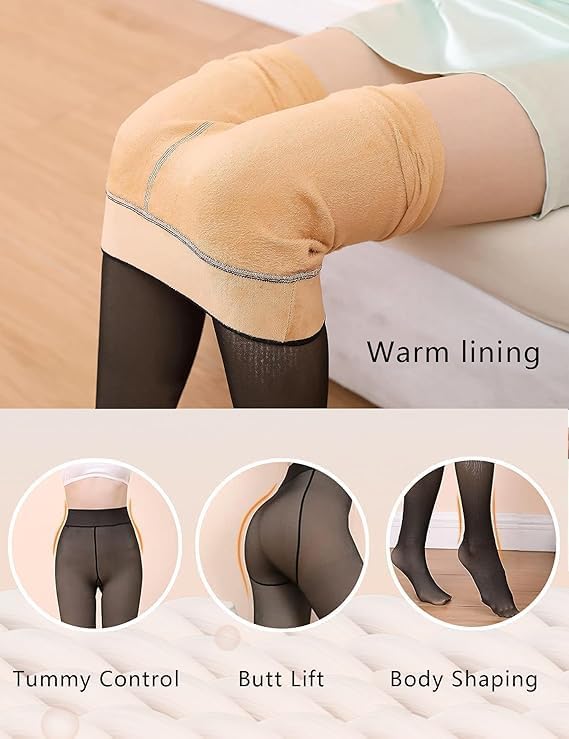 Winter Warm Thermal Fleece Lined Thick Tights Women Slim Fit Leggings Pants Waist (Size : 26 to 34 Inch Stretchable) - Image 8