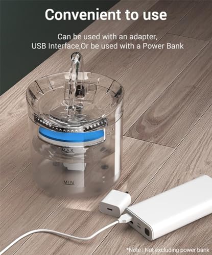 Fuente automática de agua para gatos 2L transparente miniatura 6