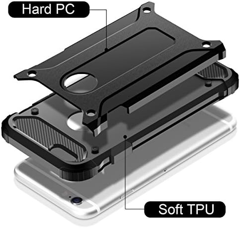 Coolden for iPhone 6S Plus Case Rugged Dual Layer Armor Case for iPhone 6 Plus Protective Case Hard PC Back TPU Bumper Heavy Duty Shockproof Case Cover for iPhone 6S Plus / 6 Plus 5.5 inch (Black)