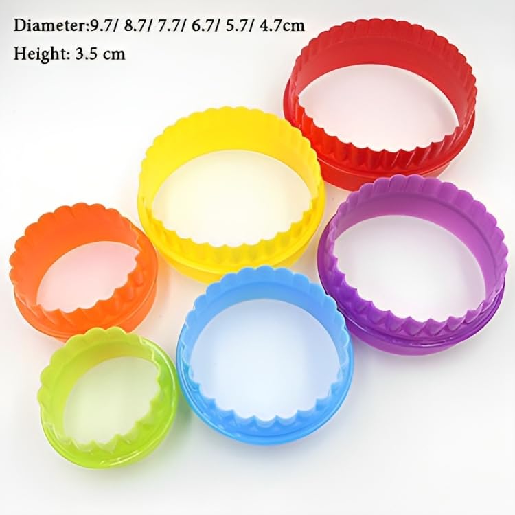 Baking Set Colourful Round Shape Cookie/Biscuit/Pastry Fondant/Fruits and Cake Cutter/Mould for Kitchen - 5 pcs 1
