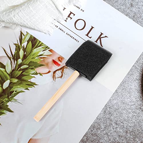 Jaquiain 2 Inch Foam Sponge Wood Handle Paint Brush Set (Value Pack Of 40) - Lightweight, Durable And Great For Acrylics, Stains, Varnishes, Crafts, Art #TOP2