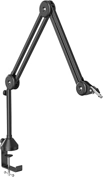 TONOR Microphone Boom Arm, Adjustable Microfono Stand Mic Arm with Extra-large Pop Filter, 3/8 and 5/8 Screwadapter, Equipment for Podcast, Recording, Streaming, 40 cm +40 cm +20 cm Riser, T50