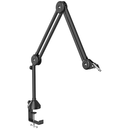 TONOR Micro Boom Arm, Bras de Perche avec élévateur, Entièrement Réglable, Parfait pour Podcasts, Streaming, Jeux, le Bureau à Domicile, 40 cm +40 cm, 20 cm de hauteur supplémentaire, T50 - 7.9"+15.7"+15.7" - Studio