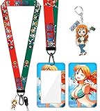 Neck Lanyard with ID Badge Holder for Keys Cute Kawaii Anime Cartoon Character Key Chain Card Lanyar