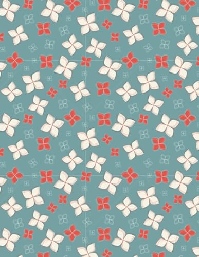 Carnet bleu floral pour ne plus manquer d'espace grâce au journal ligné de 200 pages souples