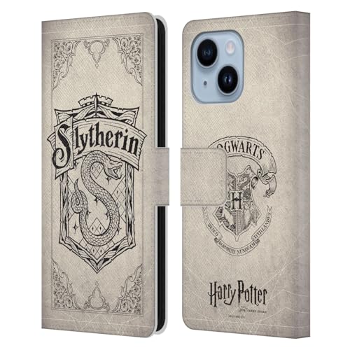 Étui portefeuille Harry Potter iPhone 14 Plus Serpentard anti-choc cuir