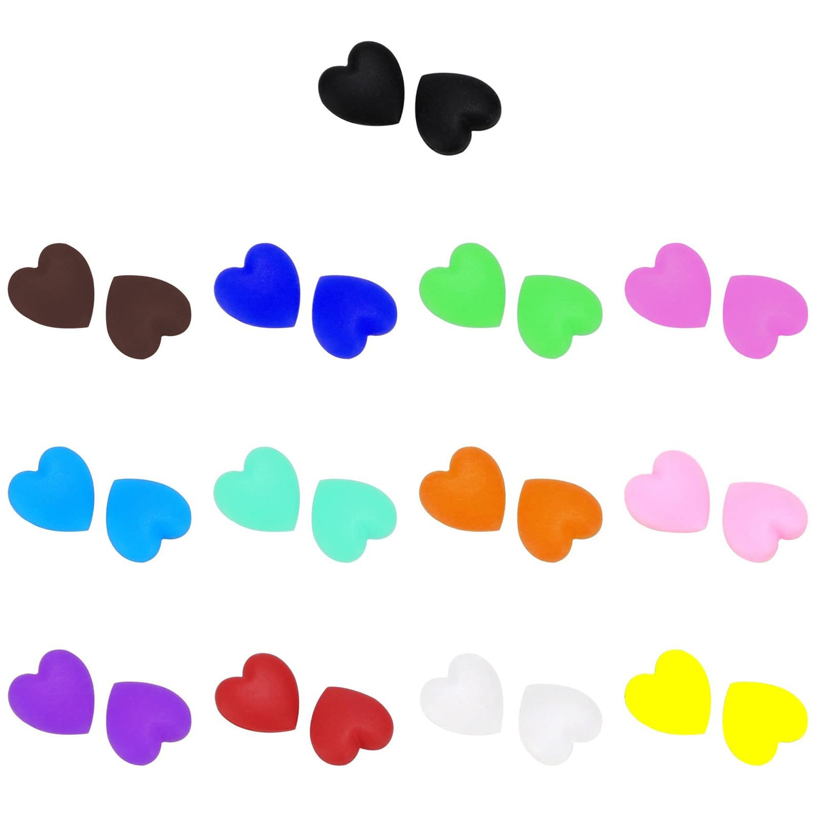 CHENGBEI 10 Pairs Anti-Slip Eyeglass Ear Grips Hook Tiny Heart-Shape Retainer Colorful Ear Grip Retainer for Sports Daily Wear Ear Hook for Glasses, Transparent White