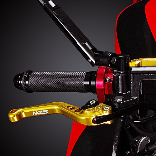 Mzs Gold 7/8 Levers Set Brake Master Cylinder Clutch Lever Universal Short Adjustable Cnc Compatible With Motorcycle Street Sport Dirt Pit Mini Bike Scooter Atv thumb #1