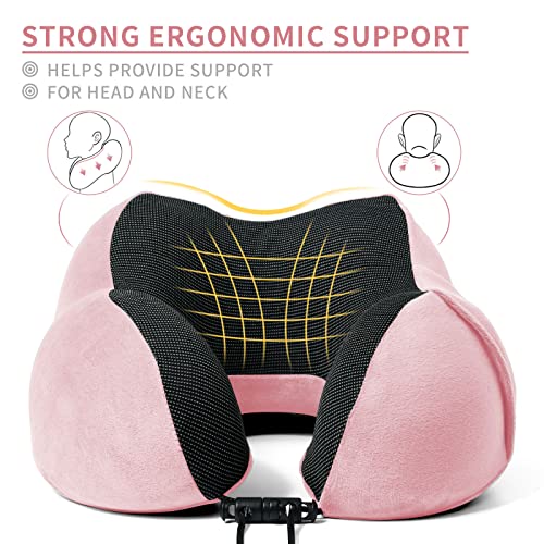 Miniatura 3 de Almohada De Viaje Para Cuello, Almohada Cervical Para Oficina Avión Tren Coche Viajando, Almohada Cuello Viscoelastica De Espuma Memoria, Cojin De Viaje Cuello Con Máscara De Ojos, Tapones Y Bolsa