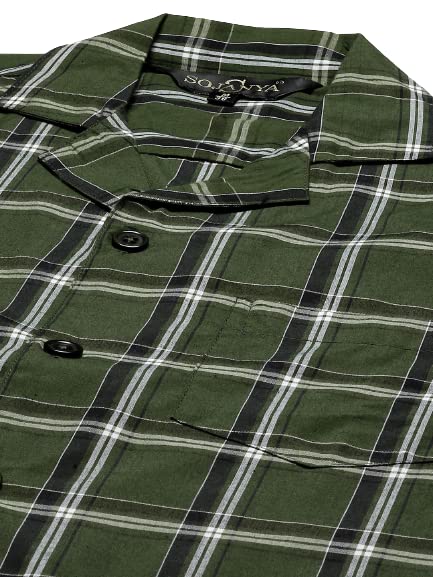 Image of SOJANYA (Since 1958 Men's Cotton Checked Nightsuit Set