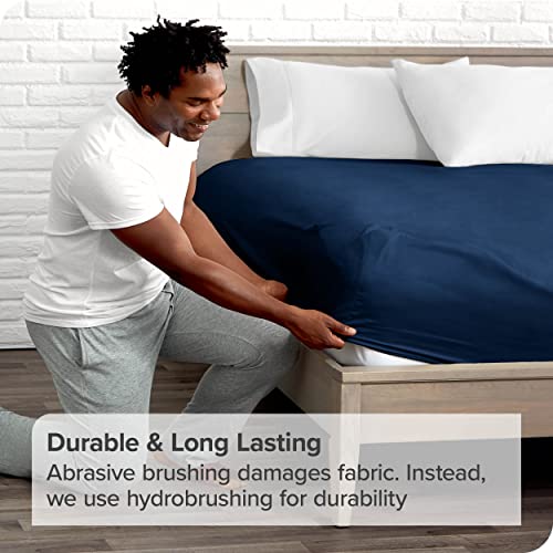 Bare Home Fitted Bottom Sheet Small Double Size, Premium 1800 Ultra-Soft Microfibre Sheet, Wrinkle Free, Deep Pocket - Image 3