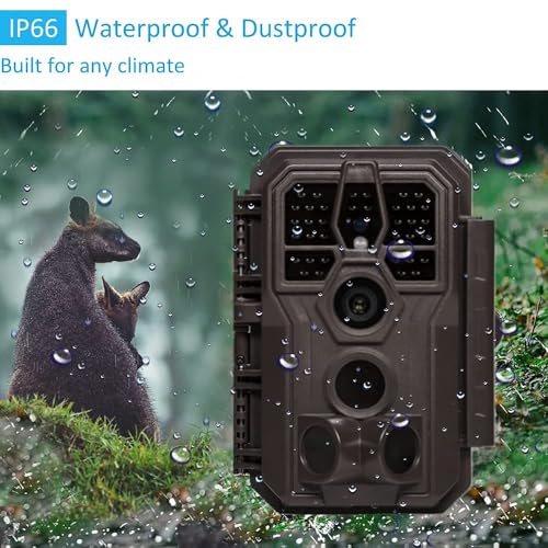 GardePro E5 Trail Camera, 48MP 1296p, Game Cameras with Night Vision Motion Activated Waterproof, for Deer Wildlife Cams, Brown