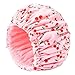 Shower Cap for Women Terry Lined Bath Cap Large Reusable Waterproof Elastic Band Pink Shower Caps for Long Thick Hair Soft Bath Shower Hair Caps
