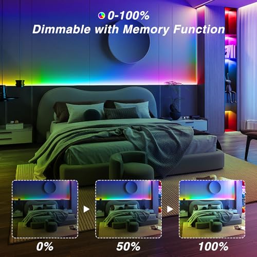 RGB Smart IC COB LED Strip Light, 2M Easter Tree USB LED Tape Lights, APP/Remote Control, Music Sync, Colour Changing, 5V Cuttable Light for TV Backlight Bedroom Monitor Gaming Room Ceiling Wall Decor - Image 5