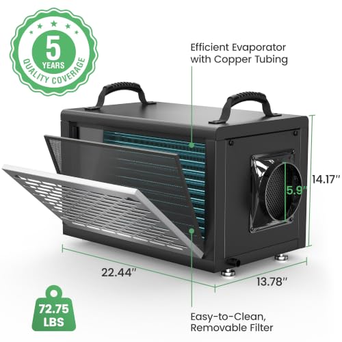 Image of Waykar 130 Pint Dehumidifier with Pump for Basement, Commercial