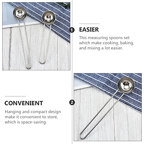 Cabilock Conjunto de 2 peças de colheres medidoras de aço inoxidável para cozinhar, colher de chá, c