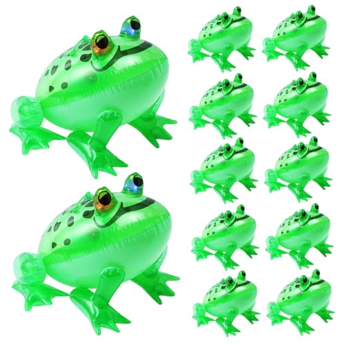 Grenouille gonflable en PVC lot de 12 ballons réalistes avec élastique et sifflet