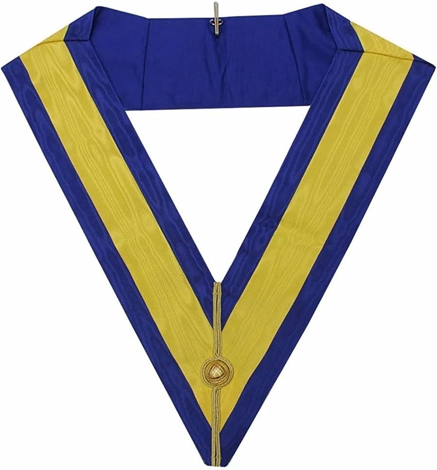 Bricks Masons Officers Allied Masonic Degrees Officer Collar - Blue & Gold Moire