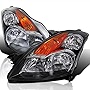 Spec-D Tuning Black Clear Headlights Compatible with Nissan Altima 4Dr 2007-2009 L+R Pair Head Light Lamp Assembly