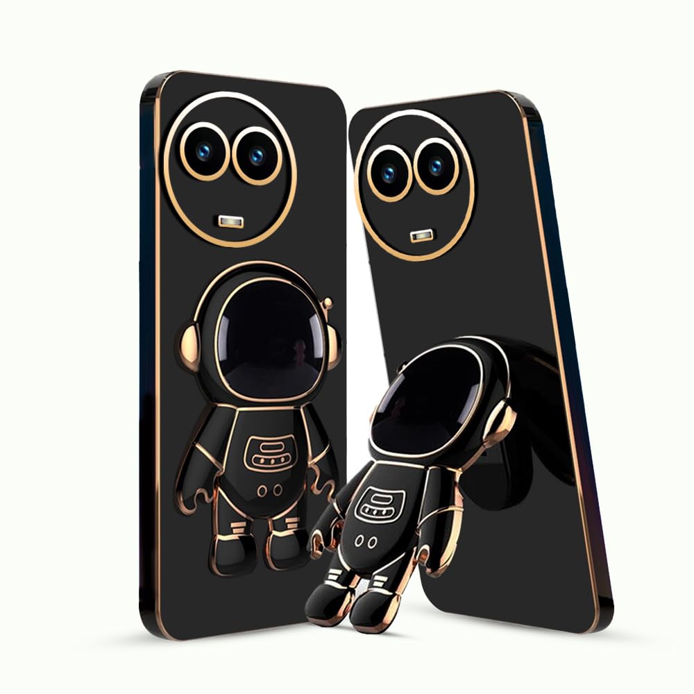 KARWAN®️ 3D Astronaut with Folding Stand Back Cover Case Compatible for Realme 11X | Realme 11 | Narzo 60X | Slim electroplated case | Stand case | Soft TPU | Space Astro Theme|Camera Protection-Black (B0CS3PSRRG) Amazon Price History, Amazon Price Tracker