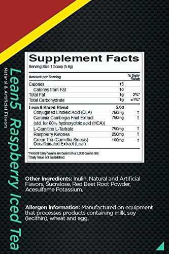 Rule One, R1 Lean5 60 Serv Raspberry Iced Tea, 336 Gram