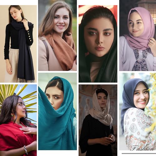 Scarf for Women Fall Winter Lightweight Big Shawl Wraps Long Women Scarves Warm Cashmere Feel Classic Soft 2 Pack3