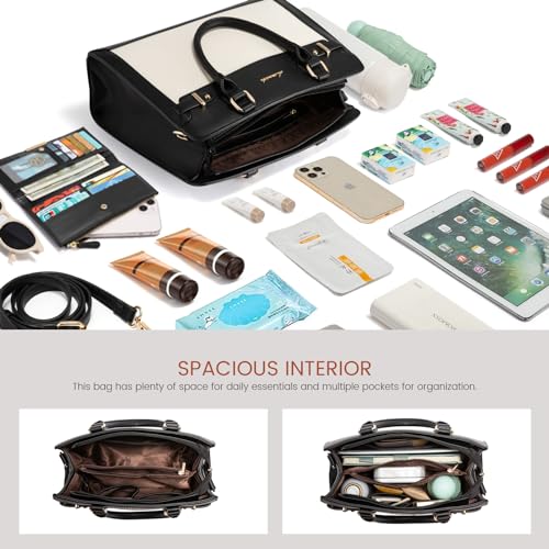 Image of LOVEVOOK Purses and Handbags for Women, Tote Shoulder Bag Satchel Purse and PU Leather Top Handle for ladies