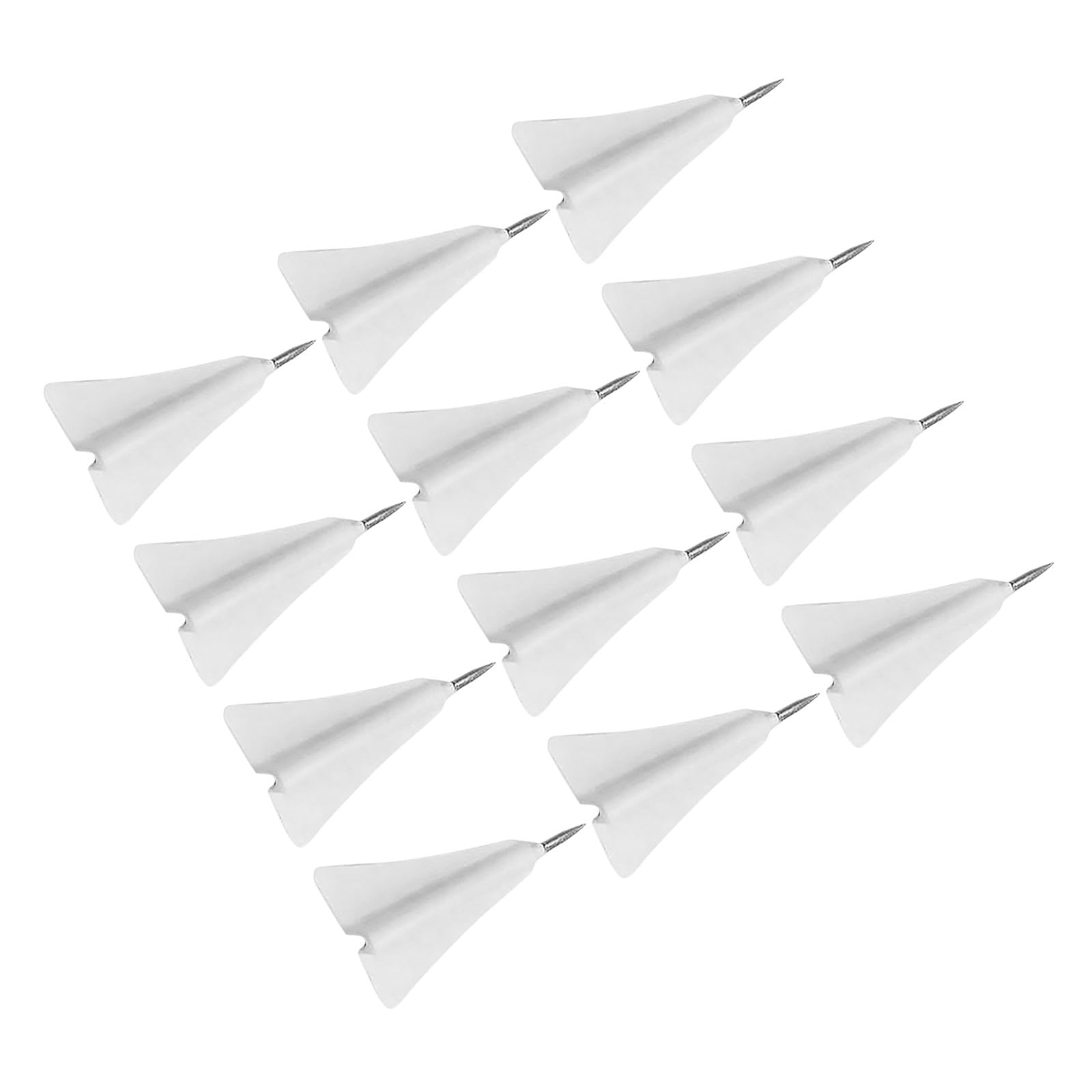 DOITOOL 12 Chinchetas Delicadas Multifunción en Forma de Avión, Material Abs y Acero, Color Blanco, Fáciles de Almacenar para Artículos y Tiras de Corcho