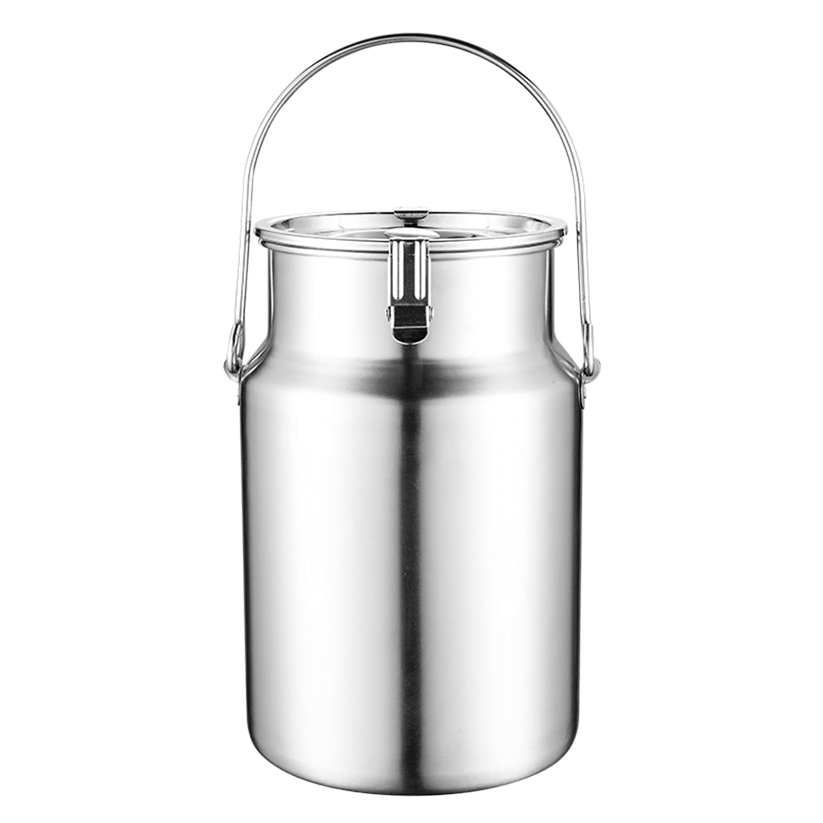 201 Edelstahl Milchtransportdose, Schwerlast Milchkanister Weinkübel Eimer Milchkanne Tragekrug Mit Versiegeltem Deckel Und Einzelgriff Für Zuhause Bauernhof (Silber),3L