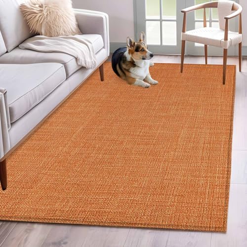 Tapete decorativo microfiber 3x5 pies naranja miniatura 1