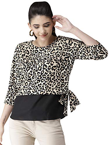 Image of Style Quotient Women Black & Brown Cheetah Print Top