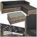 Produktbild tectake Polyrattan Lounge inkl. Sitzkissen, Rückenkissen und Glastisch, Balkon Möbel, Lounge Gartenmöbel Set für die Terrasse, den Balkon oder den Garten - Natur