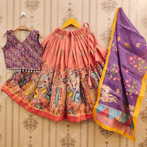 Image of Girls Simar Soft Silk New Traditional Printed Readymade Lehenga Choli -Ethnic Wear Wedding Outfits (Suitable For Girls 2 To 8 Year)