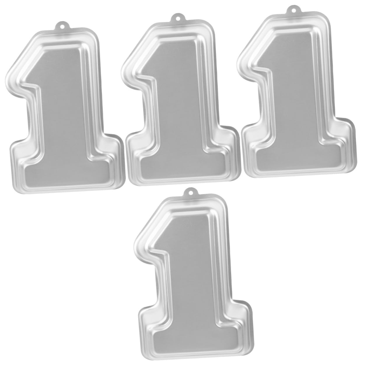MAGICLULU Lot De 4 Moules À Gâteaux En Aluminium En Forme De Chiffre 1 Accessoire De Pâtisserie Pour Gâteaux Danniversaire